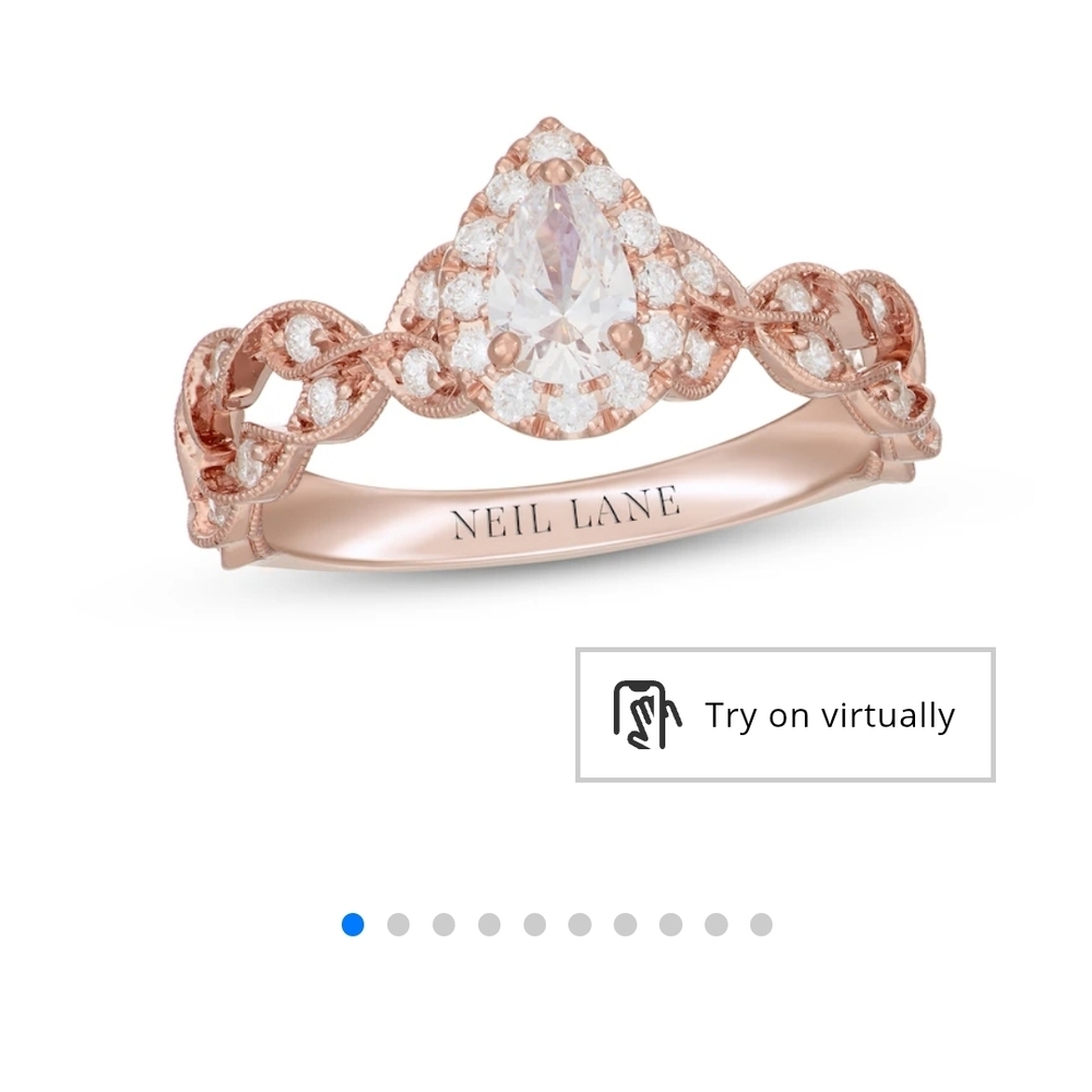 Neil Lane Rose Gold Teardrop Diamond Ring